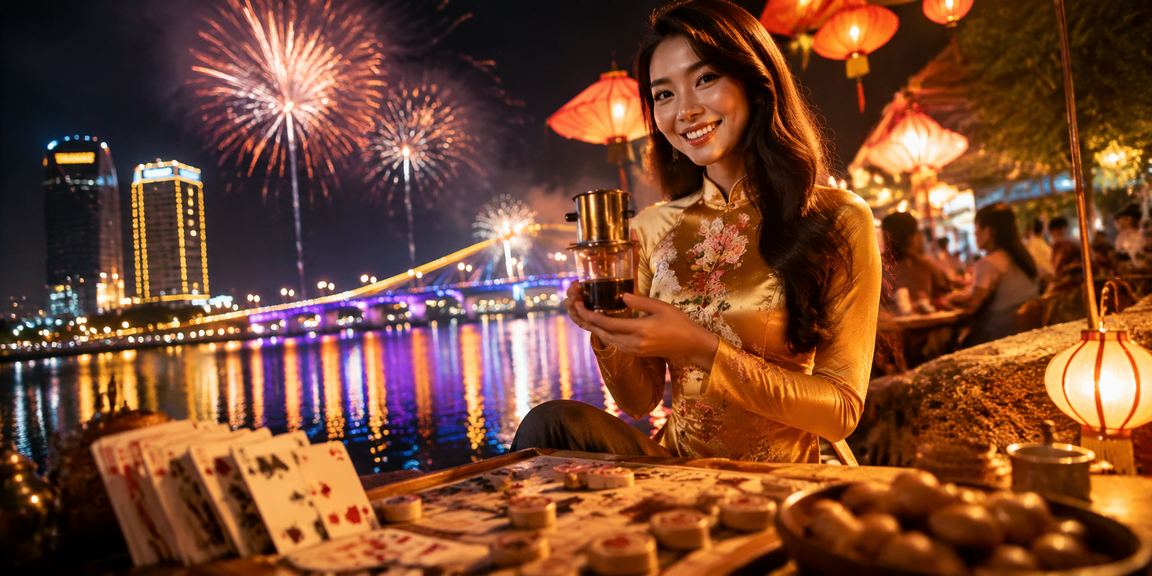 Không khí chơi bài sôi động bên tách cà phê Huế đặc trưng của Việt Nam